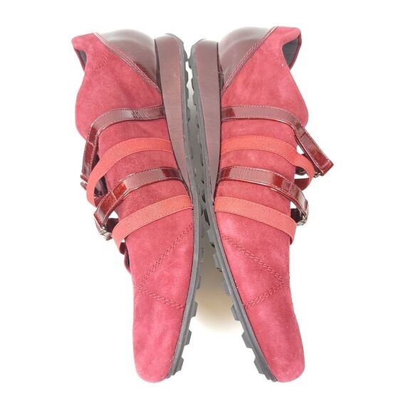 Stuart Weitzman Burgundy Red Suede Leather Jewel Strap Sneakers Shoes Size 7.5 - Picture 4 of 10